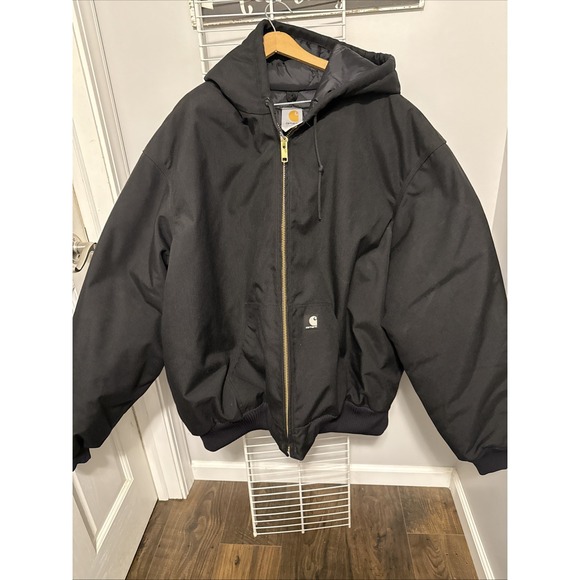 Carhartt Active Jacket Coat J133 3XL Black Quilt Lined Water Resistant - NICE